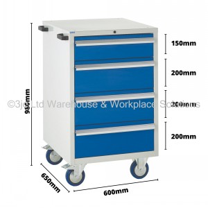Euroslide Storage Cabinet Mobile 4 Drawers